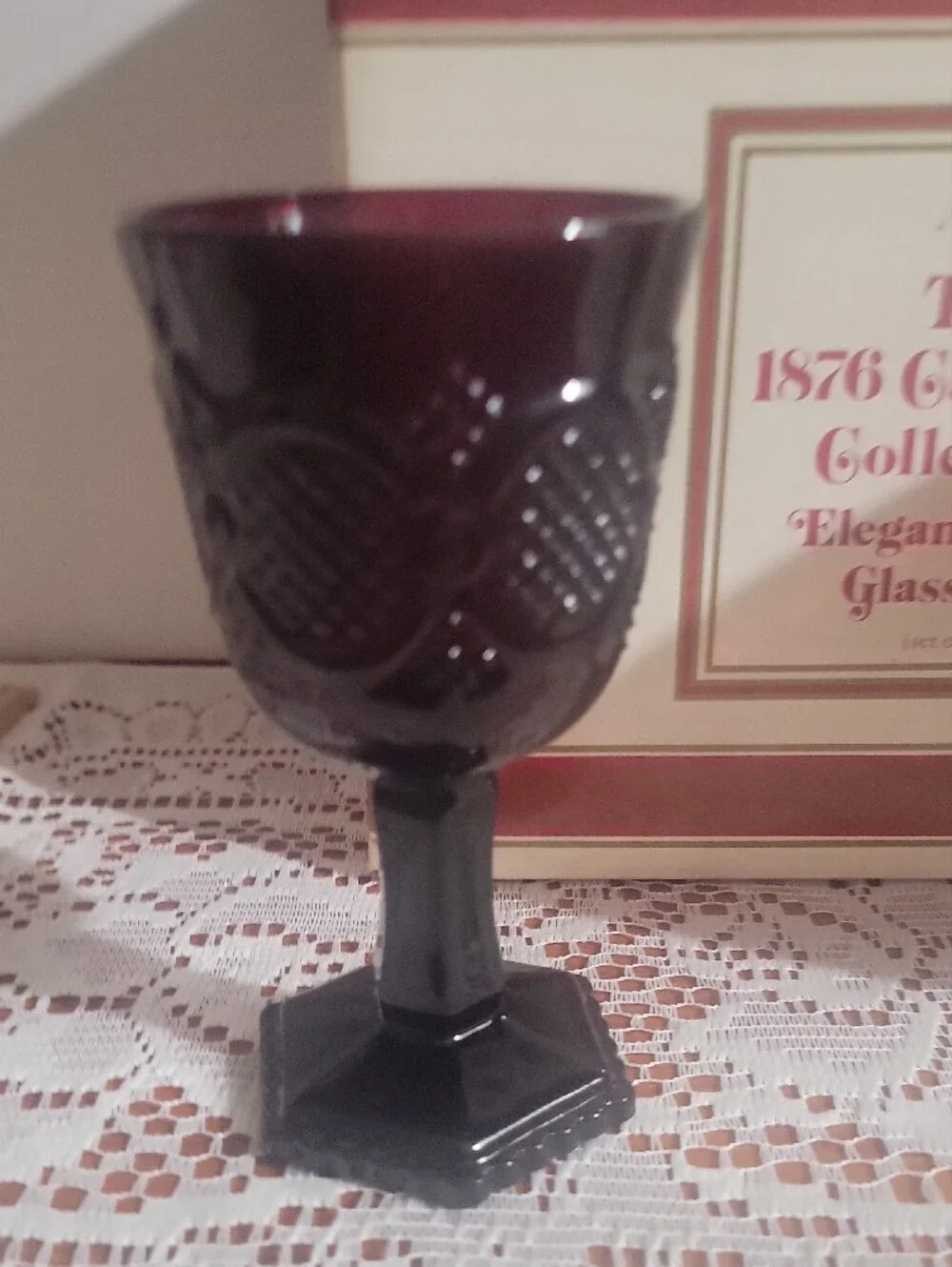 Avon 1876 Cape Cod Collection Deep Ruby Avon Wine Glasses